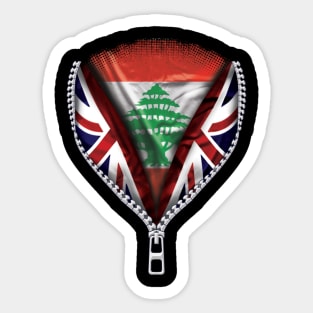 Lebanese Flag  Lebanon Flag zipped British Flag - Gift for Lebanese From Lebanon Sticker